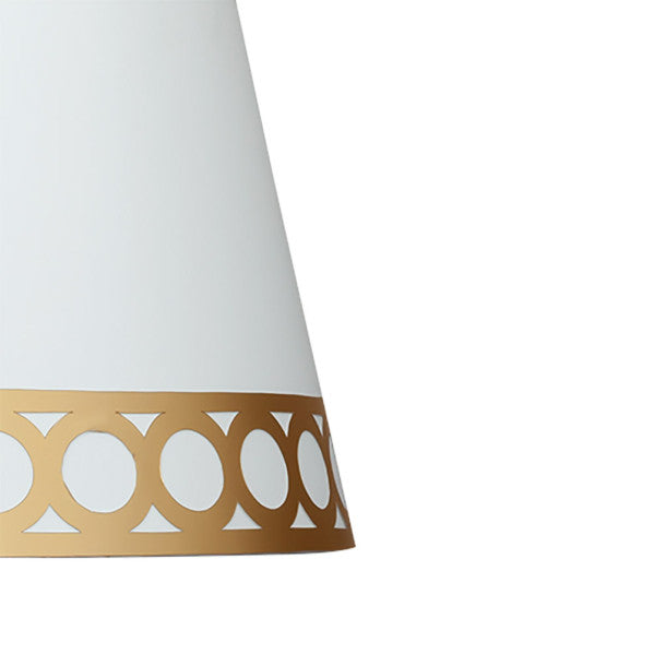 Pantalla Lampara Dalia E14 Blanca/oro 15dx12dx13h