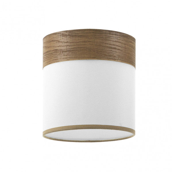 Pantalla Regl/plaf Cloe E27 Blanca/madera-oscura 16dx16dx16h