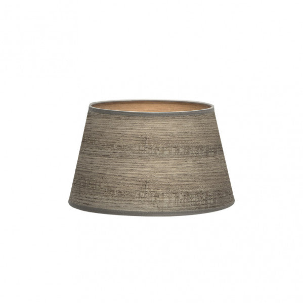 Pantalla Salma E27 Madera Gris 30dx22dx17h Conica   Abierta
