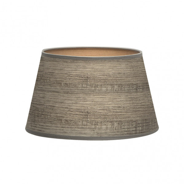 Pantalla Salma E27 Madera Gris 40dx30dx25h Conica   Abierta