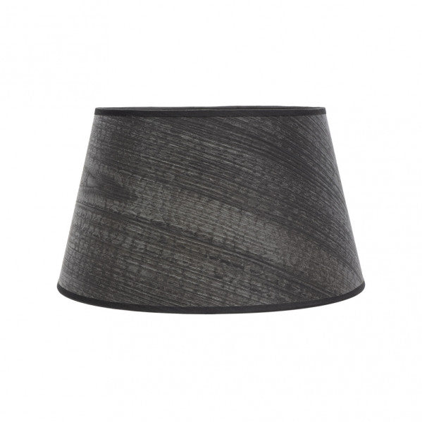 Pantalla Salma E27 Madera Negra 40dx30dx25h Conica  Abierta
