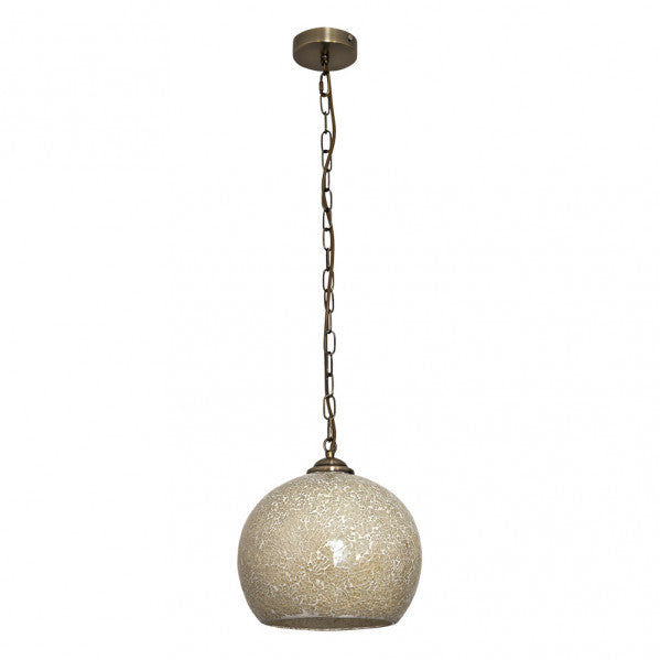 Pendant light Tenor 1xe27 Leather/Amber Mosaic Regx30x30 Cm