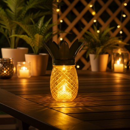 Piña Solar Decorativa Metal y Vidrio Galix | Suministros Figmar