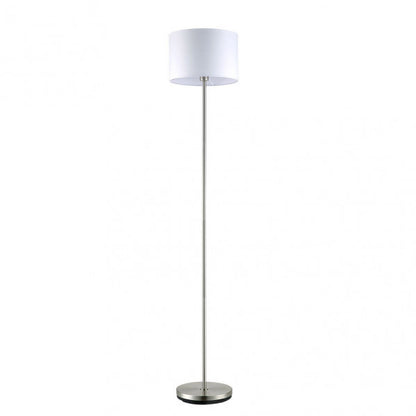 Pie De Salon Aldebaran 1xe27 Niquel C/pant Blanca 170x35x35 Cm