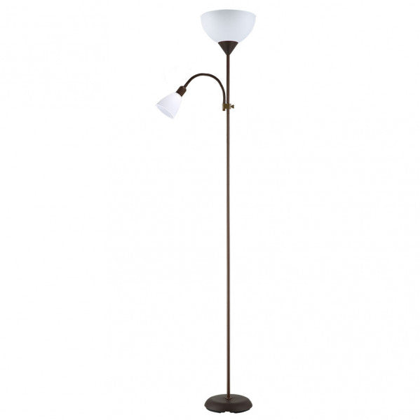 Pie De Salon Rigel 1xe27+1xe14 C/lector Marron 180x34x25,5 Cm