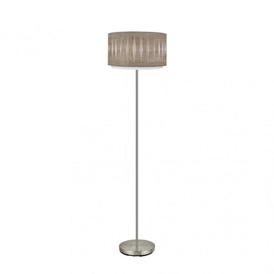 Pie Salon Alexandra 1xe27 Niquel/madera Gris 162x40x40 Cm