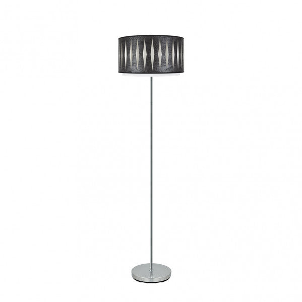 Pie Salon Alexandra 1xe27 Cromo/madera Negra 162x40x40 Cm