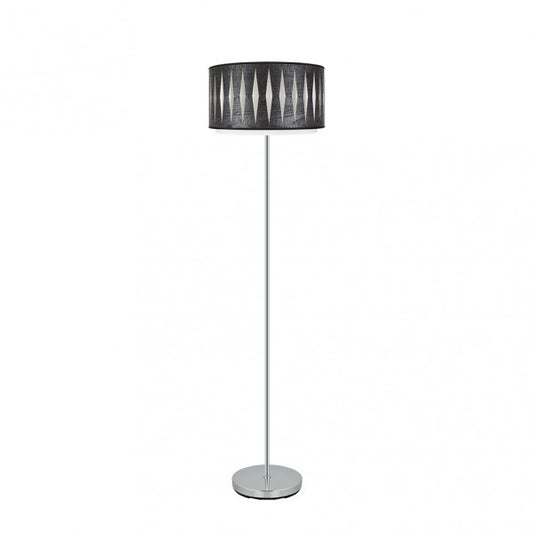 Pie Salon Alexandra 1xe27 Cromo/madera Negra 162x40x40 Cm