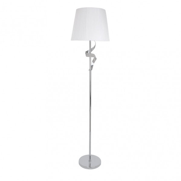 Pie Salon Baeza 1xe27 Cromo Pantalla Blanca 162x38x38 Cm