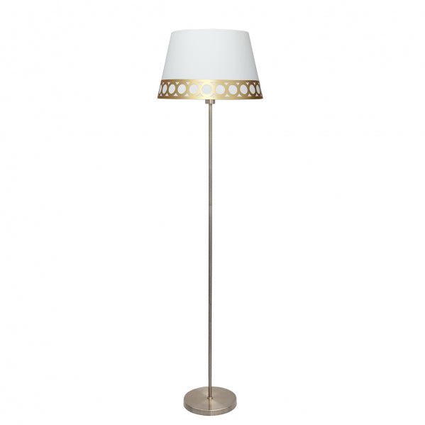 Pie Salón Dalia 1xe27 Blanco/oro 165x40x40 Cm