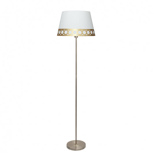 Pie Salón Dalia 1xe27 Blanco/oro 165x40x40 Cm