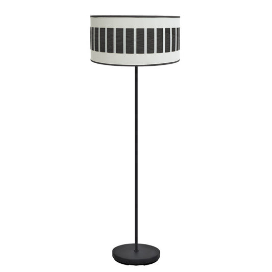 Pie Salon Ivanna 1xe27 Negro/blanco-madera Negra 163x40x40 Cm