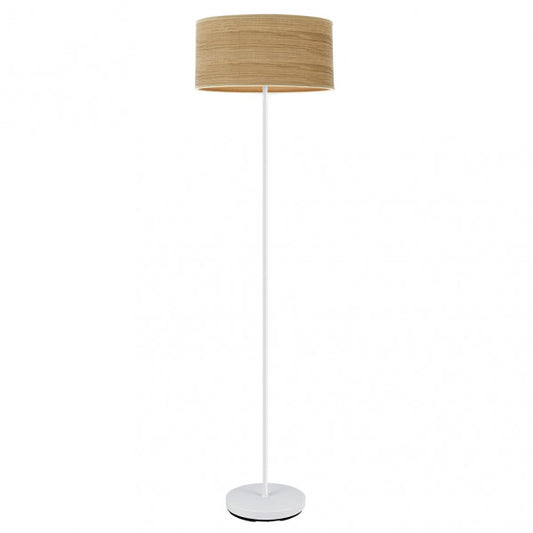 Pie Salon Jerte 1xe27  Blanco/madera Clara 165x40x40 Cm