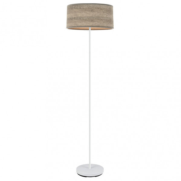Pie Salon Jerte 1xe27  Blanco/madera Gris 165x40x40 Cm