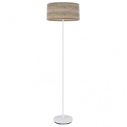 Pie Salon Jerte 1xe27  Blanco/madera Gris 165x40x40 Cm