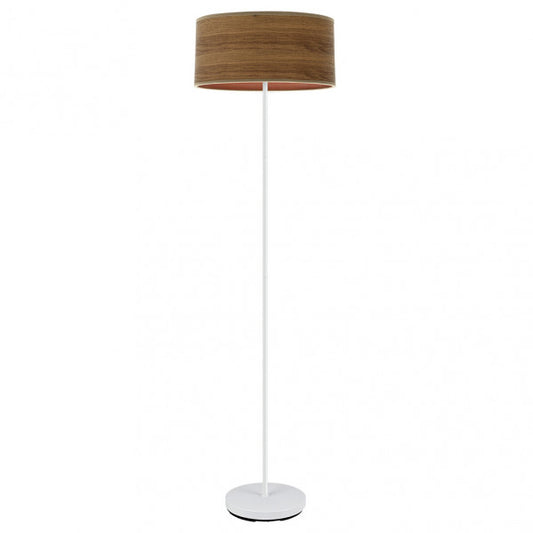 Pie Salon Jerte 1xe27  Blanco/madera Oscura 165x40x40 Cm