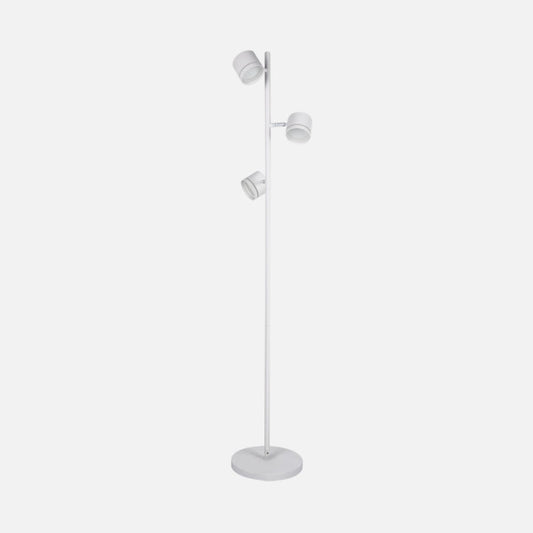 Pie Salon Ortiga 3 X Gx53 Blanco 27w 2400lm Orientable Bombillas Incluidas 142x25x25cm