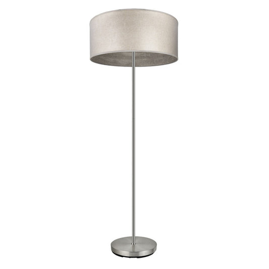 Pie Salon Tania 1xe27 Niquel/madera Gris 162x40x40 Cm