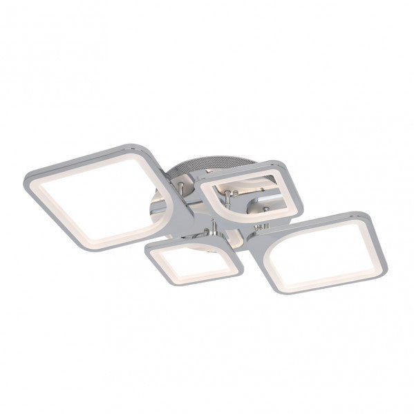 Plafon 86w 3000-4000-6500k Cromo Elara 9x76x46 Cm 11610Lm Regulable, Memoria y C. Remoto