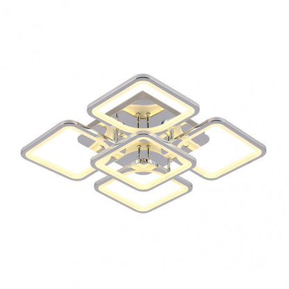 Plafon 129w 3000-4000-6500k Cromo Elara 9x58x58Cm 17415lm C.remoto,regulador Y Memoria