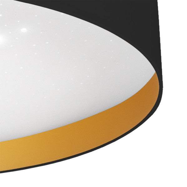 Plafon 72w Anuska Negro/oro 5616lm 3000-4000-6500k 12x50x50 Cm