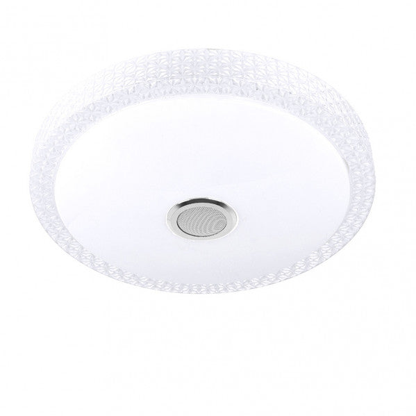 Plafon 72w Zaid 3000-4000-6500k Rgb Blan/transp Buetooth 10x50x50 Cm Remoto,reg.int.memoria.altavoz 5760lm