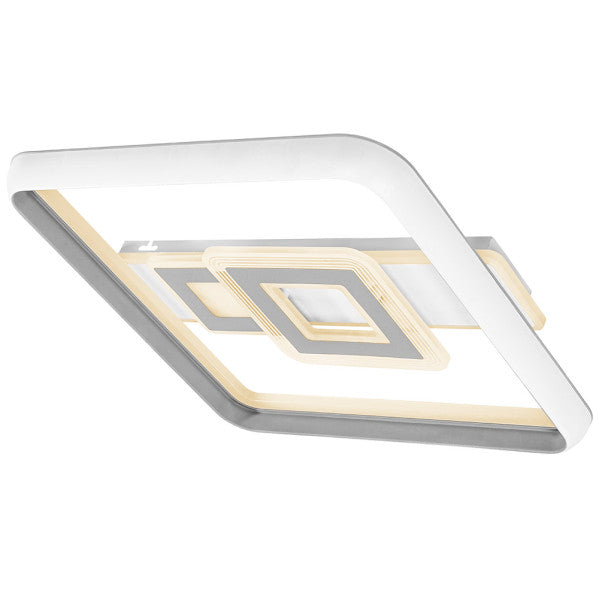 Plafon 80w Sucre 3000-4000-6500k Blanco/gris Cuadrado 7x51x51 Cm 7600lm Reg.intens. C.remoto Y Memoria