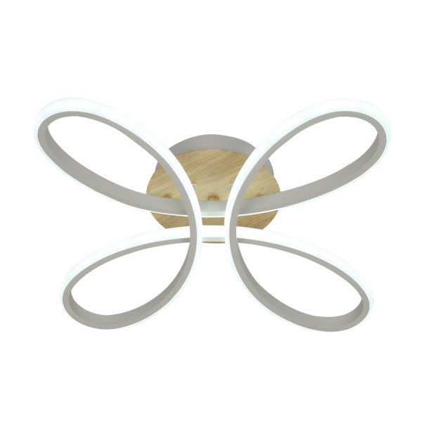 Plafon Bandeira 104w 3000-4000-6500k Blanco/haya 11440  Lm C/remoto,memoria Y Reg.intensidad 12x42,5x42,5cm