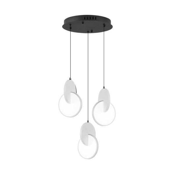 Plafon Colgante Carlota 3l Negro/Blanco 51w 6500k 7140lm Regx33x29cm
