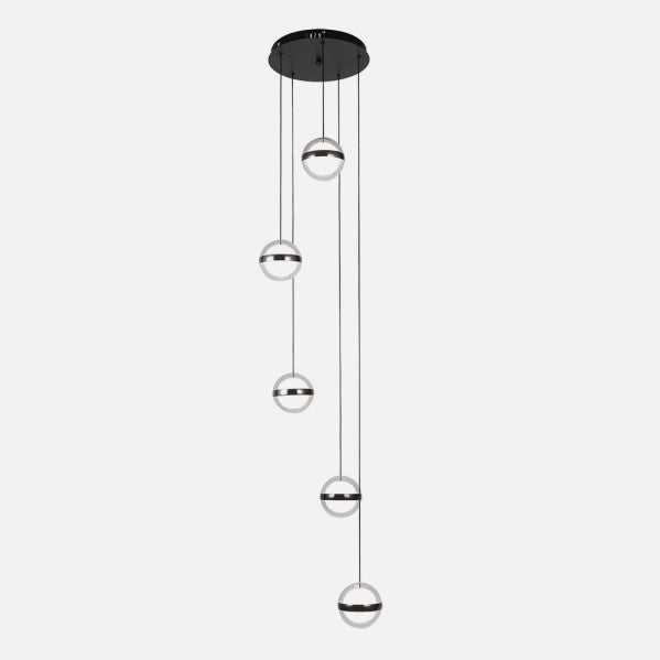 Plafon Colgante People 5l Negro 140w 3000-4000-6000k 10920lm Remoto Y Reg.intensidad Regx35x35cm
