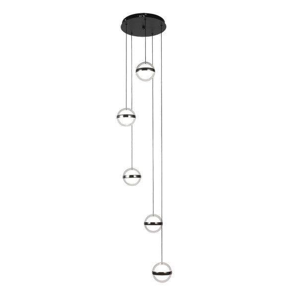 Plafon Colgante People 5l Negro 140w 3000-4000-6000k 10920lm Remoto Y Reg.intensidad Regx35x35cm