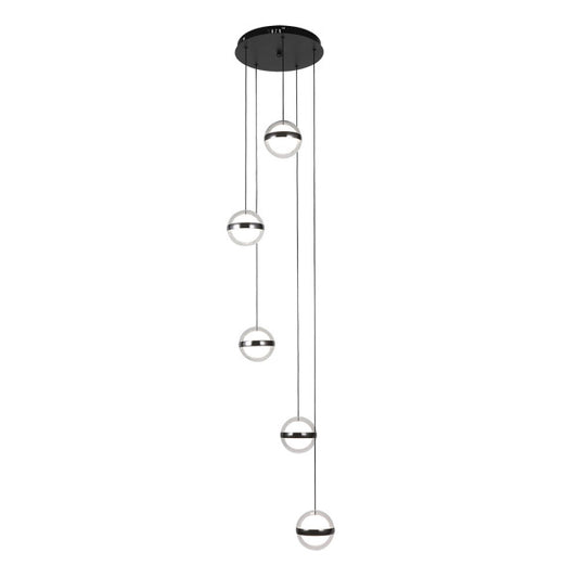 Plafon Colgante People 5l Negro 140w 3000-4000-6000k 10920lm Remoto Y Reg.intensidad Regx35x35cm