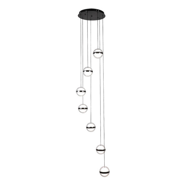 Plafon Colgante People 7l Negro 196w 3000-4000-6000k 15288lm Remoto Y Reg.intensidad Regx40x40cm
