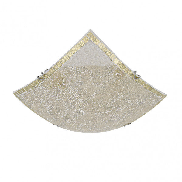 Plafon Cuadrado Tenor 2xe27 Ambar Mosaico 9x30x30 Cm
