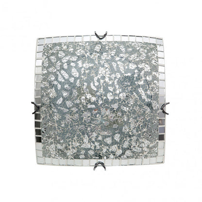 Plafon Cuadrado Tenor 2xe27 Cromo Mosaico 9x30x30 Cm