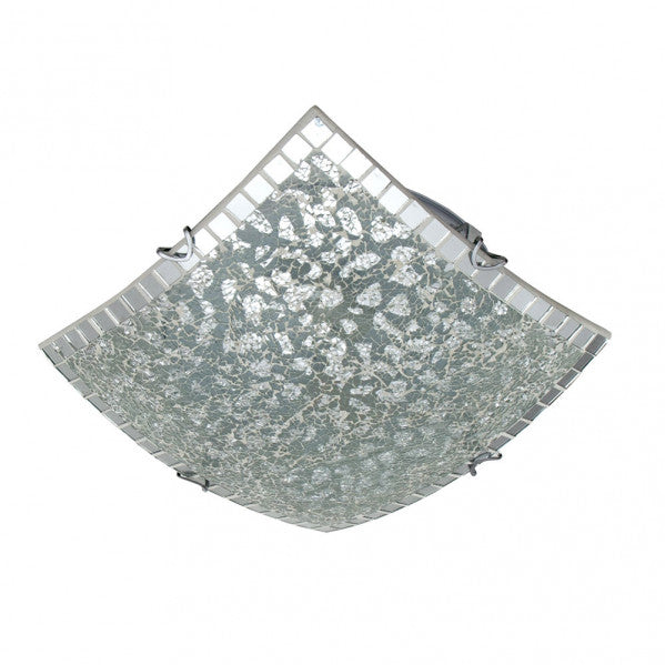Plafon Cuadrado Tenor 2xe27 Cromo Mosaico 9x30x30 Cm