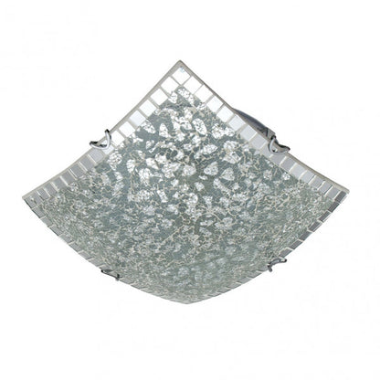 Plafon Cuadrado Tenor 2xe27 Cromo Mosaico 9x30x30 Cm
