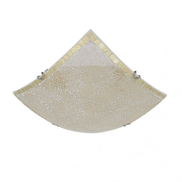 Plafon Cuadrado Tenor 3xe27 Ambar Mosaico 10x40x40 Cm