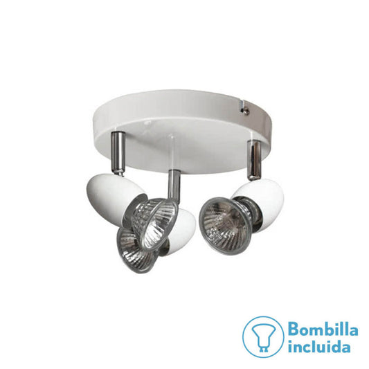 Plafon Foco Sonora Blanco 3xgu10 Bomb. incl 13x17d