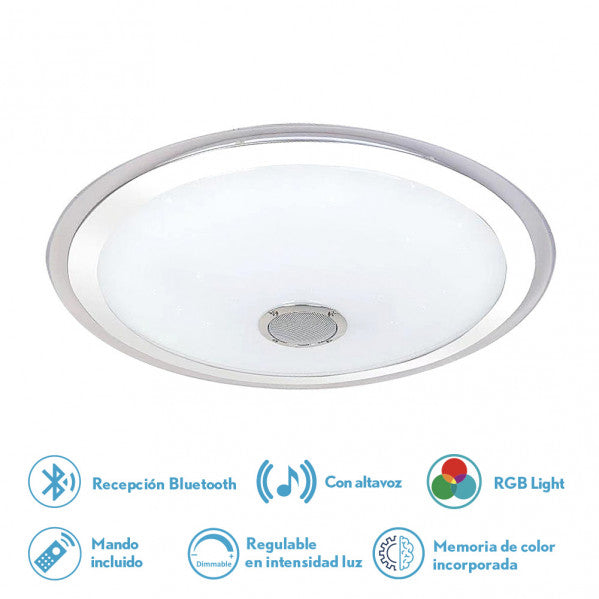 Plafon Magallanes 72w 3 Color+rgb 10x53x53 Cm Bluethooth 5760lm.reg.intens.y C.remoto C/memoria