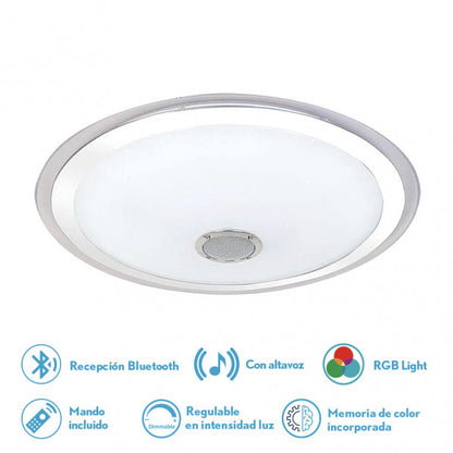 Plafon Magallanes 72w 3 Color+rgb 10x53x53 Cm Bluethooth 5760lm.reg.intens.y C.remoto C/memoria