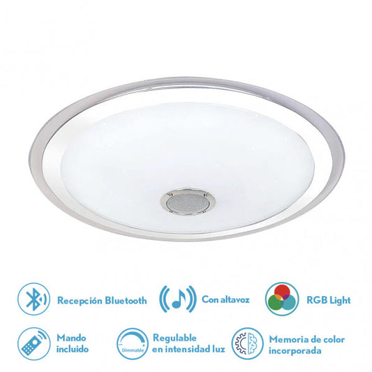 Plafon Magallanes 72w 3 Color+rgb 10x53x53 Cm Bluethooth 5760lm.reg.intens.y C.remoto C/memoria