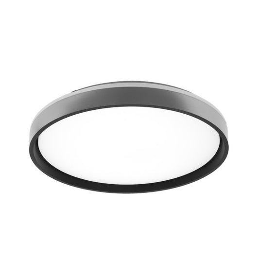 Plafon Morgan 60w 3000-4200-6500k Plata/negro  7,5x50x50cm 5400lm C/remoto y Reg.intensidad