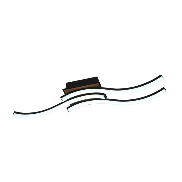 Plafon Murray 48w 3000-4000-6500k Negro/madera 5280lm C/remoto,memoria Y Reg.intensidad 9,5x62x11cm