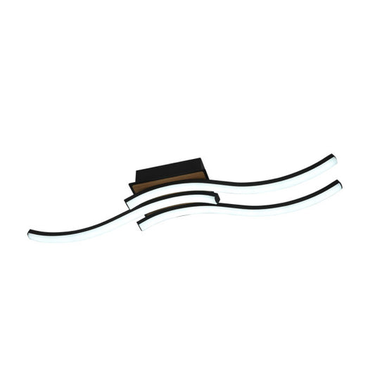 Plafon Murray 48w 3000-4000-6500k Negro/madera 5280lm C/remoto,memoria Y Reg.intensidad 9,5x62x11cm