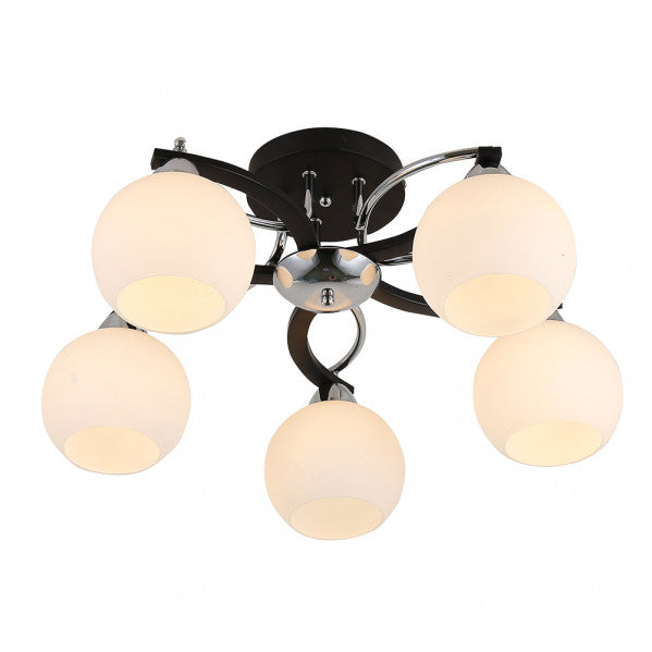Plafon Pissis 5xe27 Cromo/negro 25x53x53 Cm