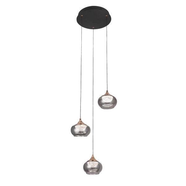 Plafon Pompeya 3l Negro 21w 3000-4000-6000k C/remoto Reg.intensidad 1890lm Regx35x35 Cm