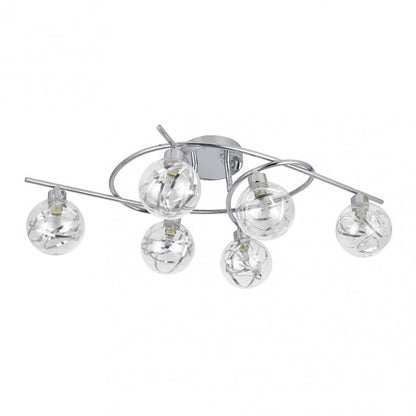 Plafon Varanasi 6xg9 Cromo 21x65x30 Cm