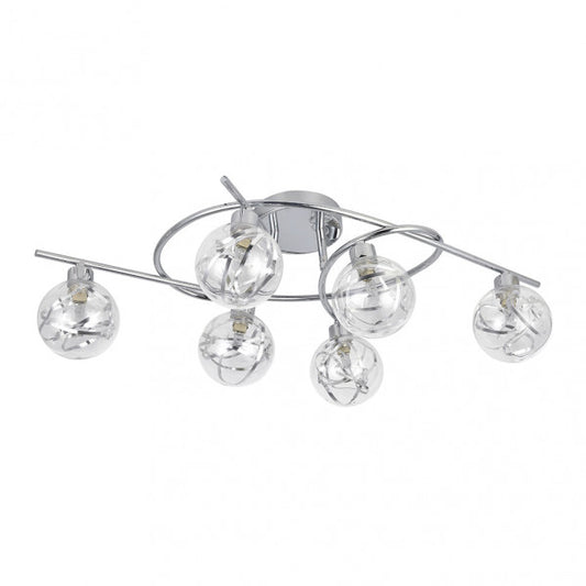 Plafon Varanasi 6xg9 Cromo 21x65x30 Cm