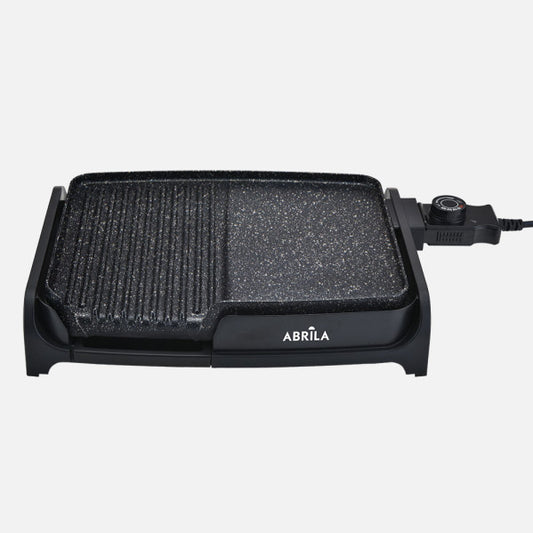 Plancha De Asar Y Gril Takao 1600w Negro Ceramico.antiadherente Termost.reg.calentamiento Rapido 8x47x28,5cm